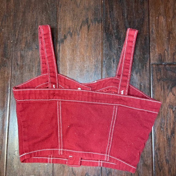 Red Denim Tank Top - Picture 2 of 3